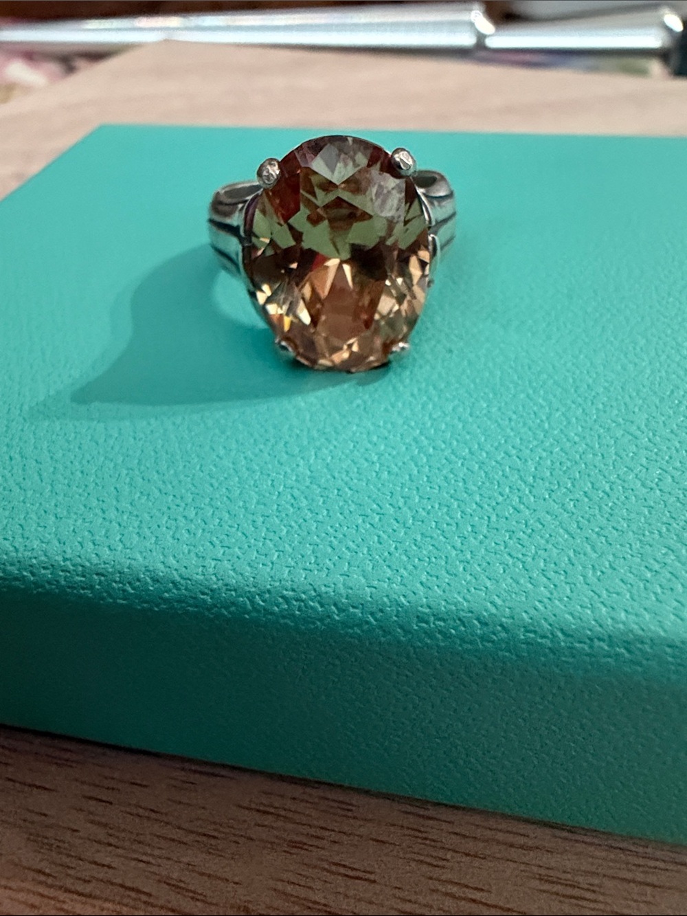 Sterling Silver Silpada Elegant Champagne CZ Ring - Women's Jewelry